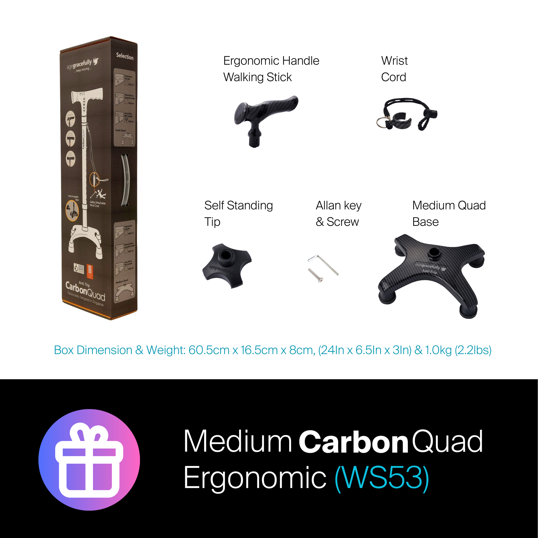 Medium CarbonQuad Ergonomic #WS53