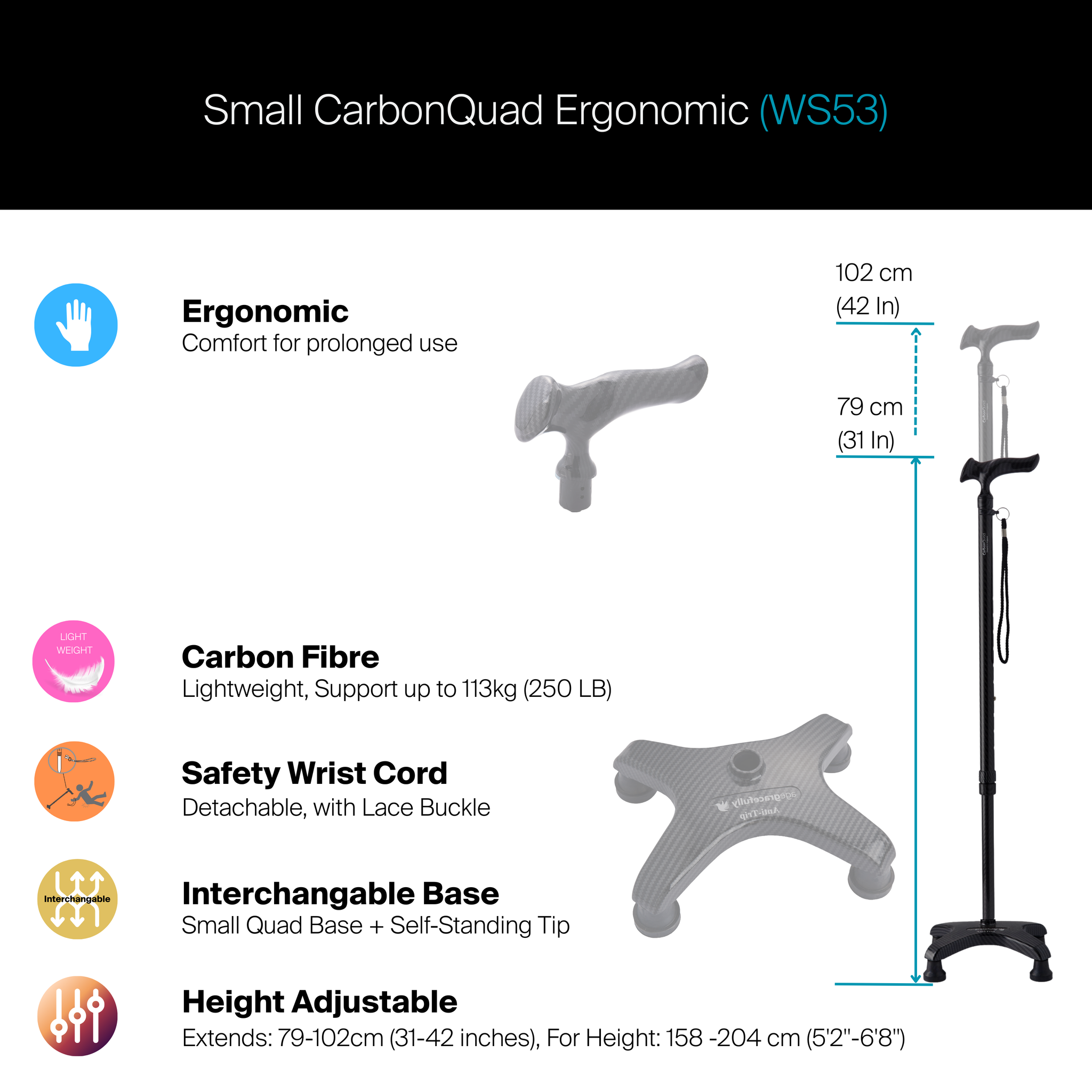 Medium CarbonQuad Ergonomic #WS53