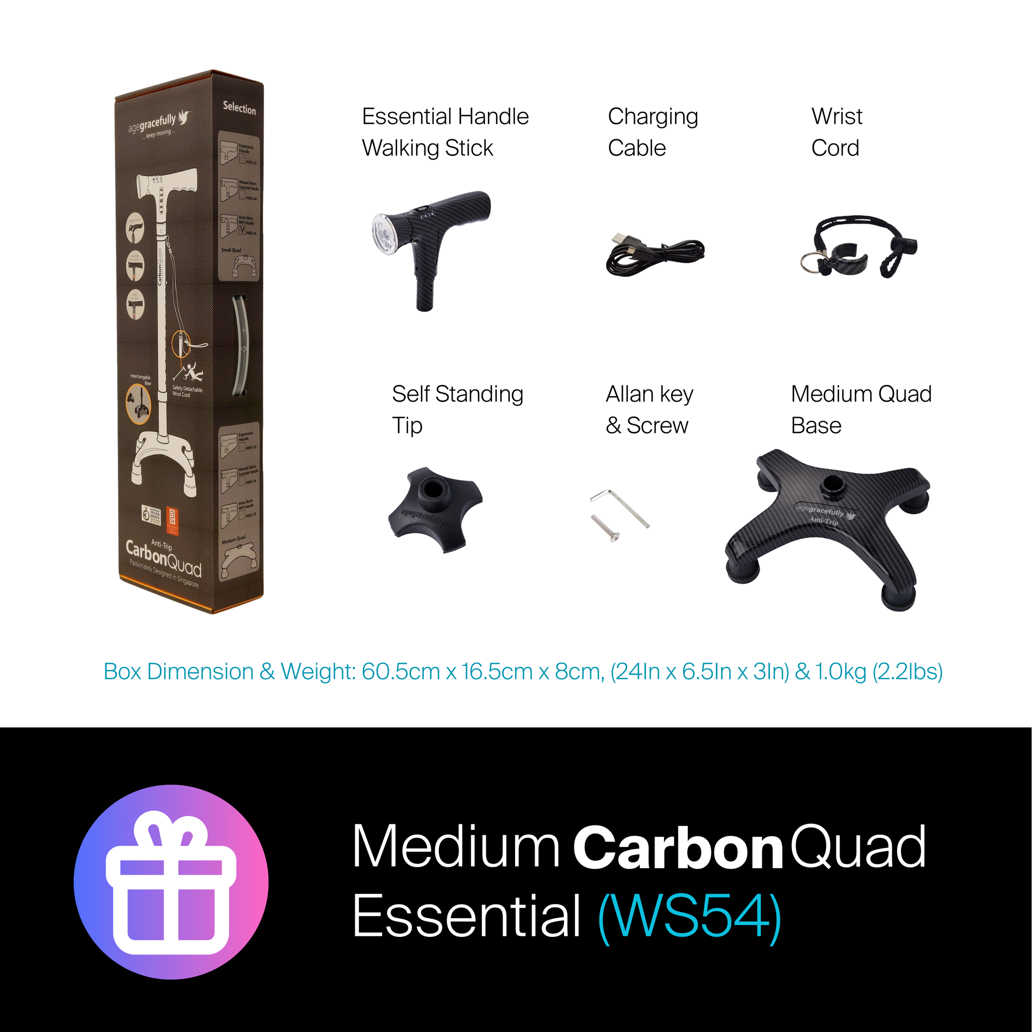 Medium CarbonQuad Essential #WS54