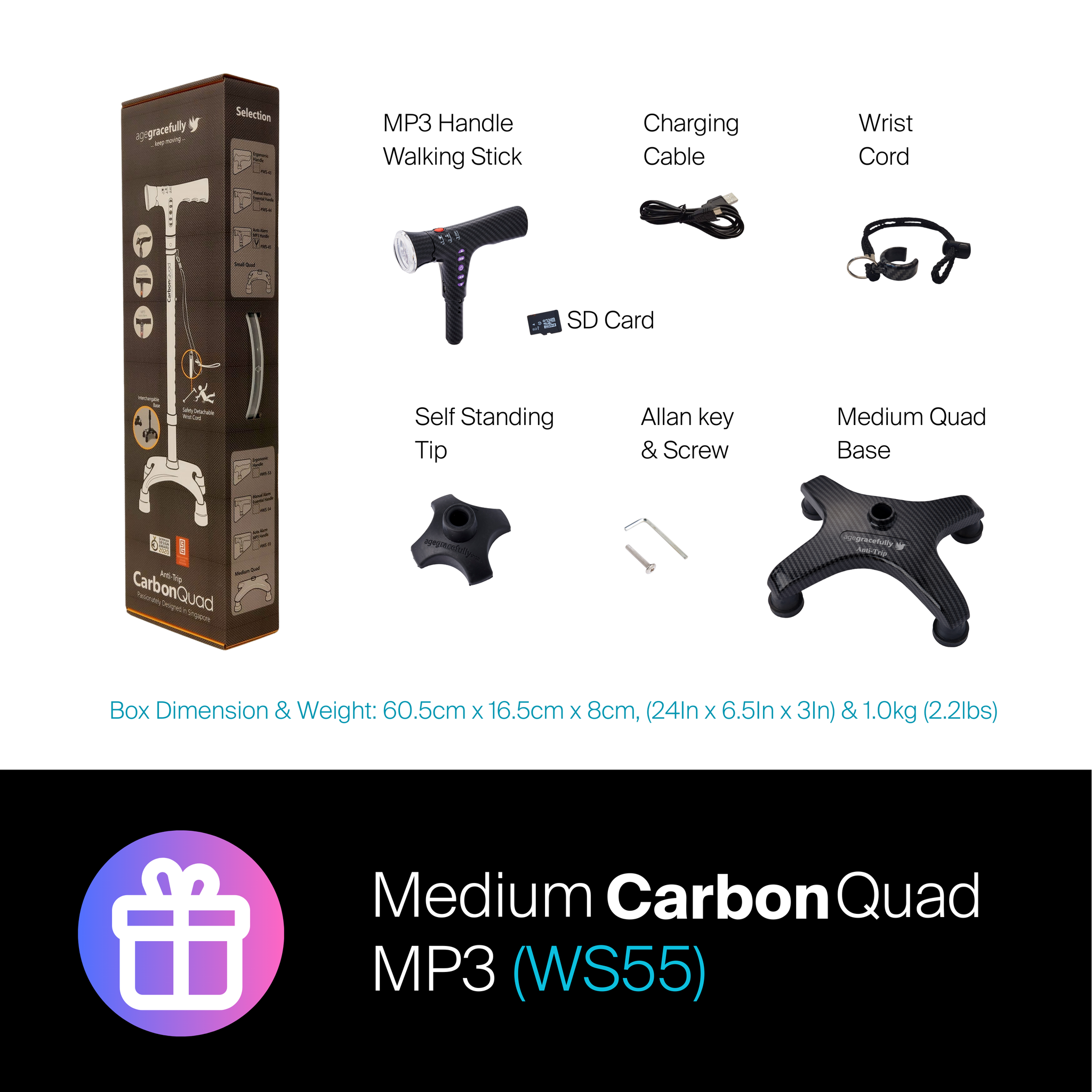 Medium CarbonQuad MP3 #WS55